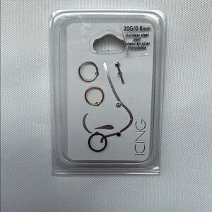 ICING Stainless Steel Nose Ring Set - Multi-Color